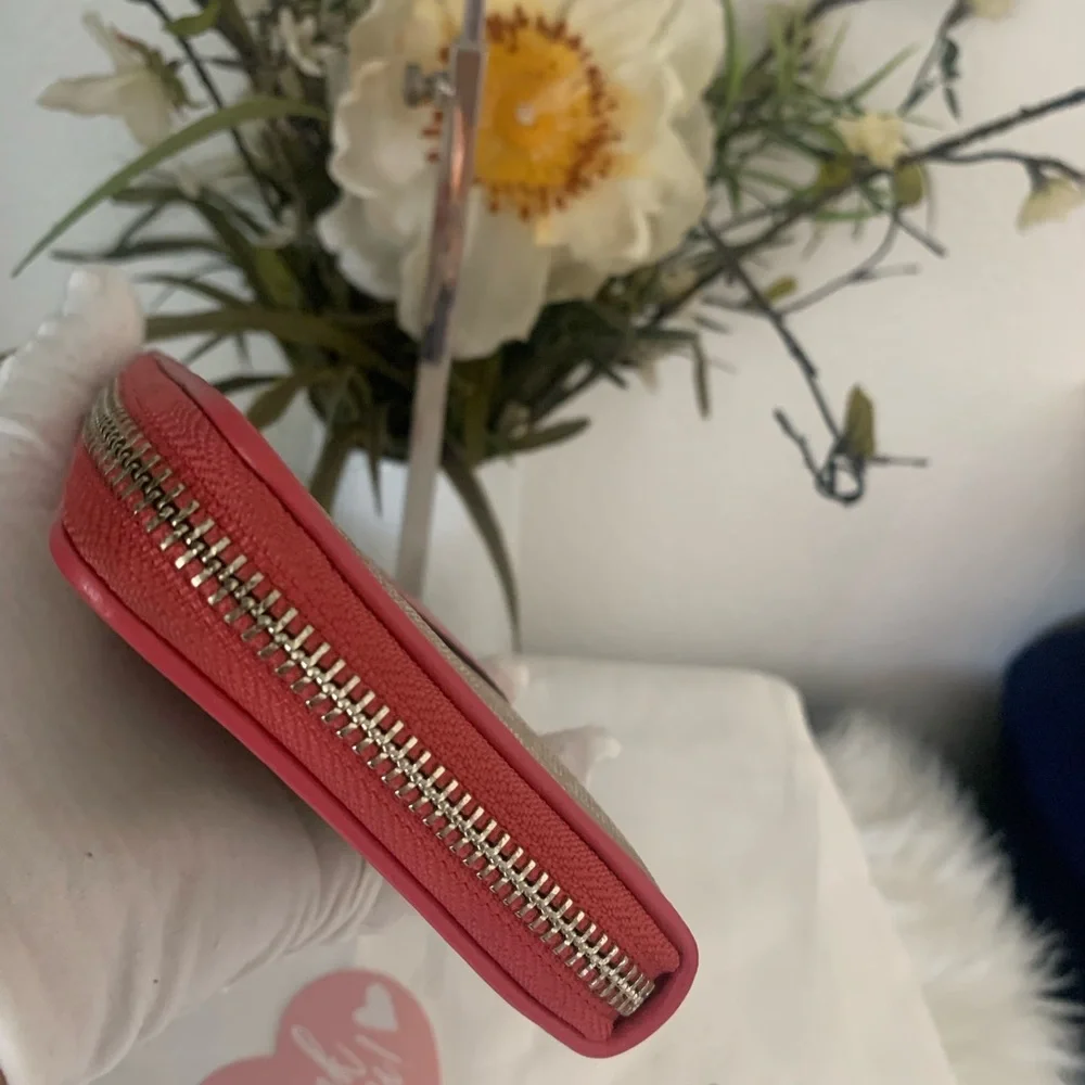 Coach Signature Leather Zip Around Long Accordion Wallet